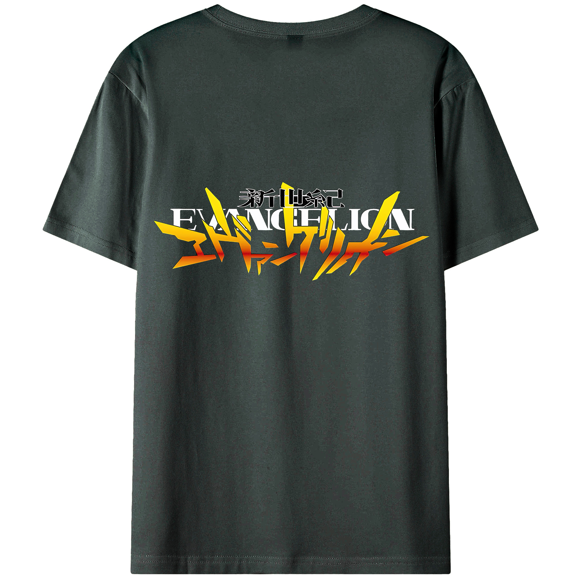 （画像用） EVA 新世紀エヴァンゲリオン 綿100％ メンズ半袖Tシャツ（バックプリント） 通気性